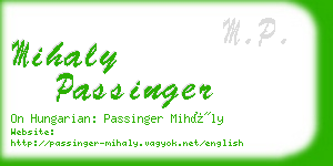 mihaly passinger business card